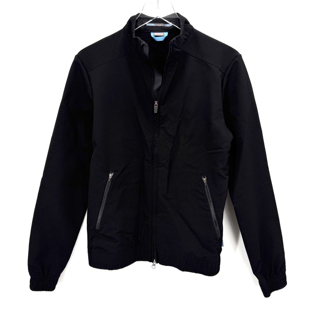 Swrve Cycling Track Jacket Mens S Midweight Black Softshell 4-Way Stretch Zip Up